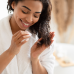 How to fix gummy hair: Woman with damaged hair.