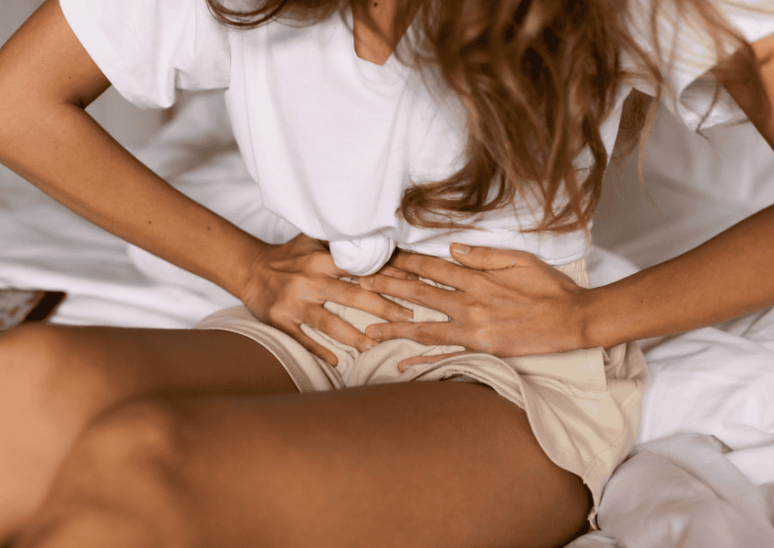 Woman with period pain