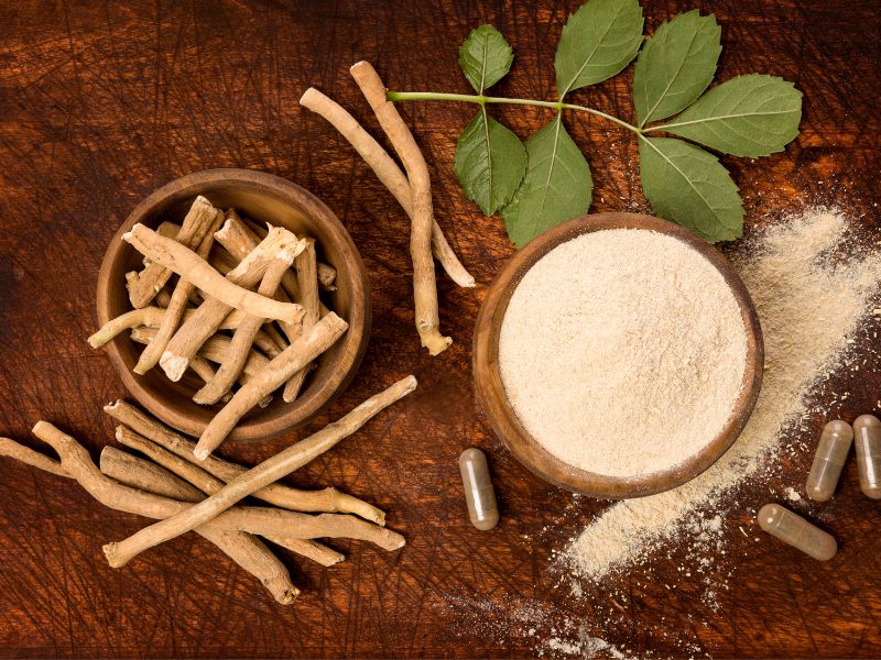 ashwagandha plant and powder